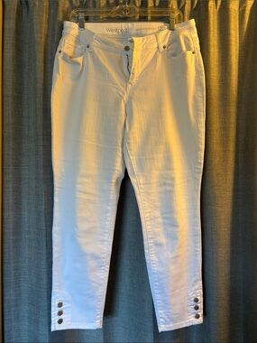 Westport White Ankle Skinny Jeans with Button Cuff